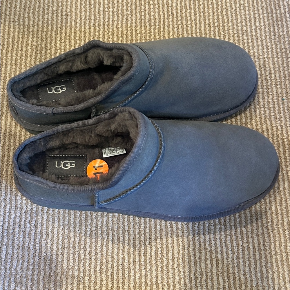 NEW UGG classic micro shearling Charcoal Suede Slip-Ons size 11 - Picture 6 of 12